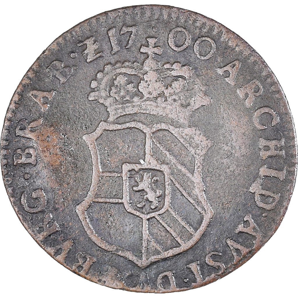 Coin, Spanish Netherlands, BRABANT, Charles II, 1/2 Liard, 6 Mites, Gigot, 1700