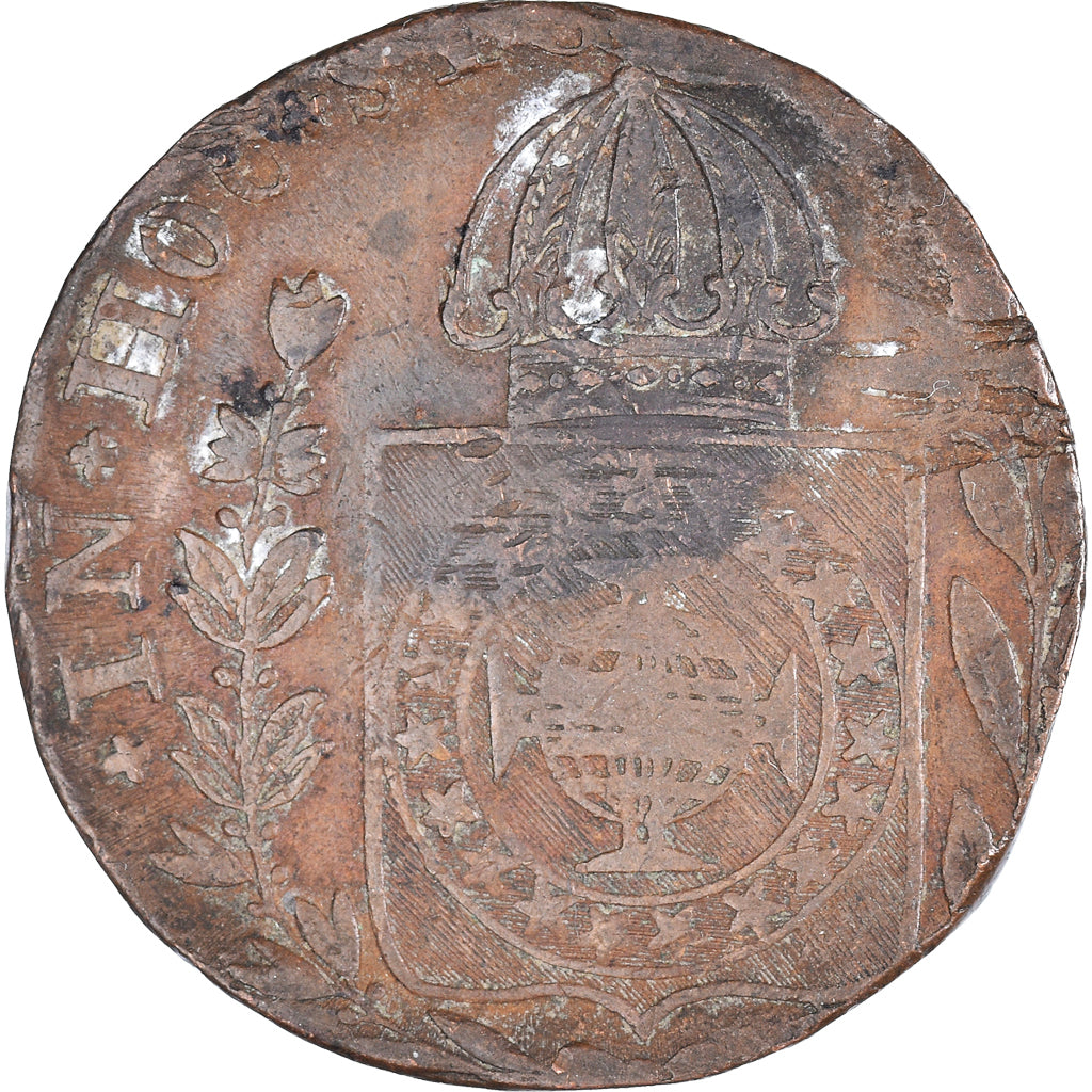 Coin, Brazil, Pedro I, 80 Reis, 1830, Rio de Janeiro, VF(30-35), Copper