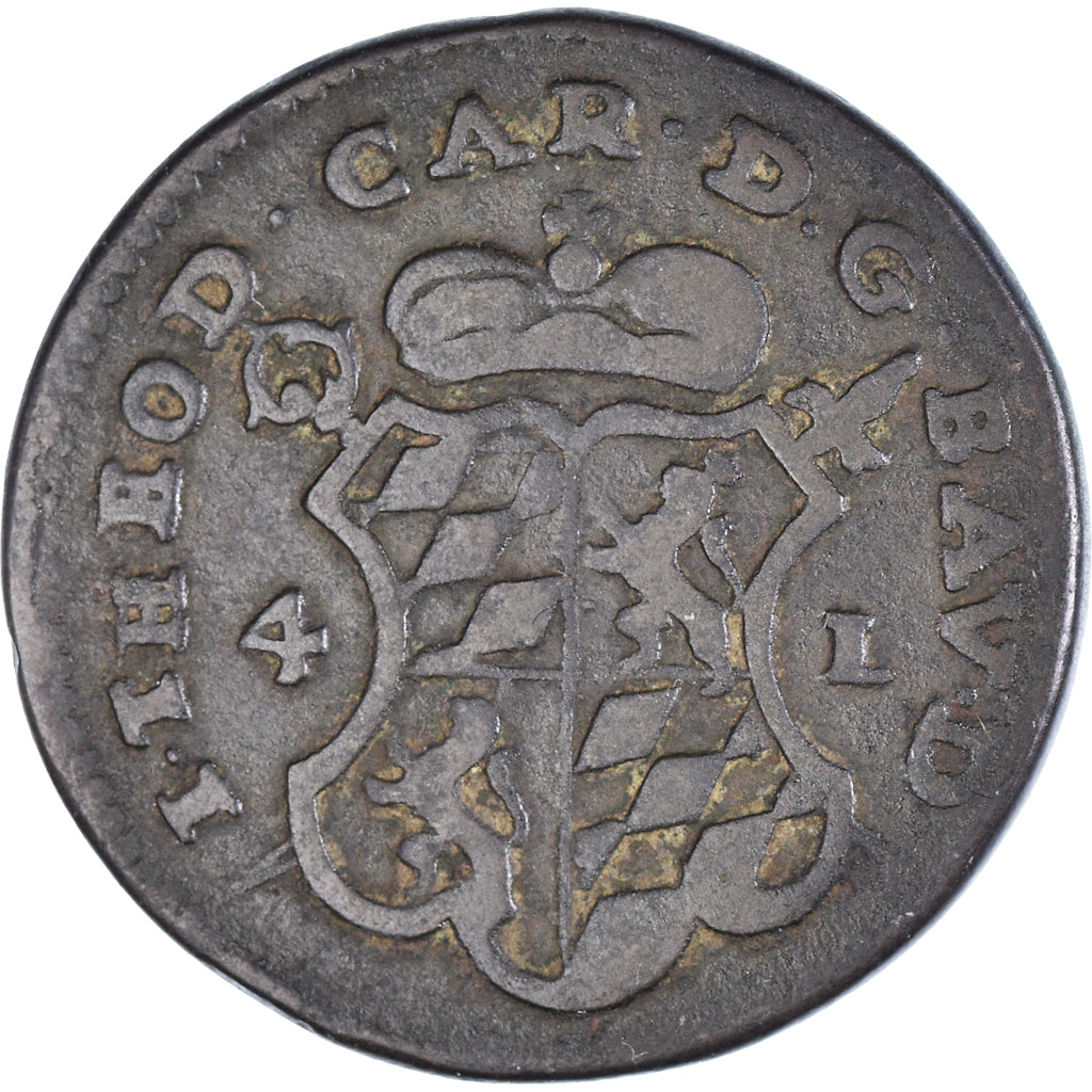 Coin, Prince-Bishopric of Liège, John Theodore, 4 Liards, 1752, Liege