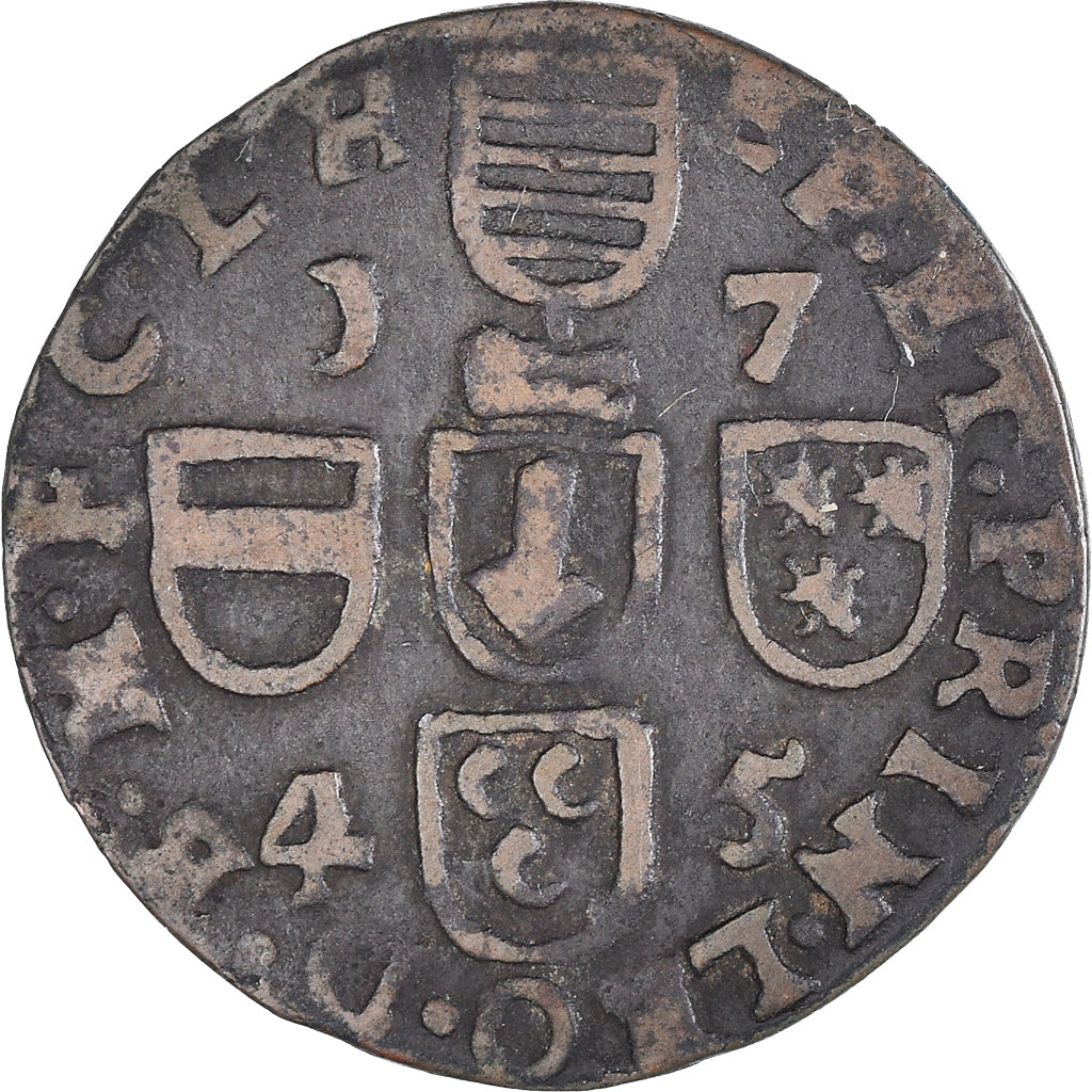 Münze, Hochstift Lüttich, John Theodore, Liard, 1745, Liege, SS, Kupfer