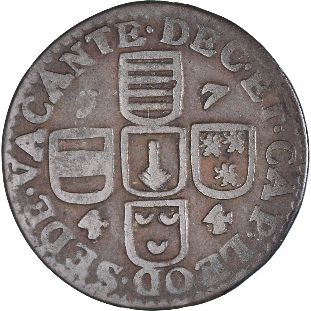 Munten, Prinsbisdom Luik, Sede Vacante, Liard, 1744, Liege, FR, Koper, KM:144