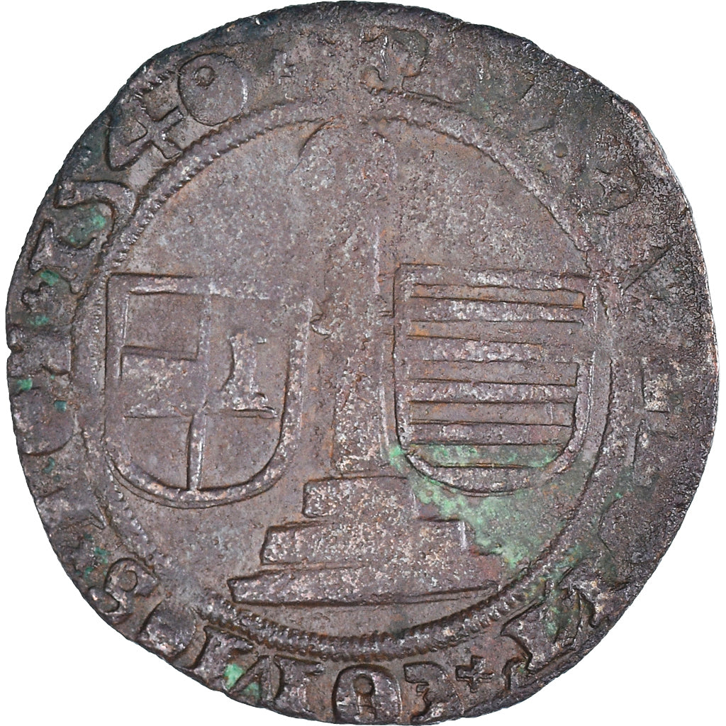 Münze, Hochstift Lüttich, Corneille de Berghes, Brûlé, 1540, Hasselt, S+