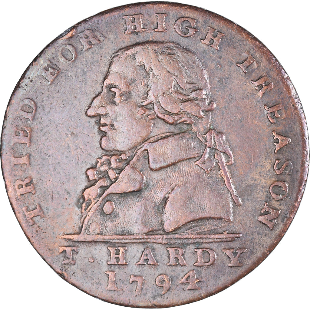 United Kingdom, Halfpenny Token, T. Hardy, 1794, Middlesex, EF(40-45), Copper