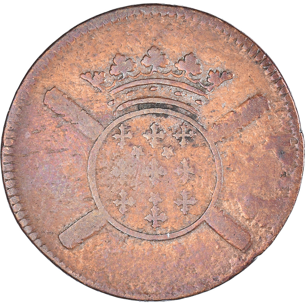 Moeda, França, Ville de Lille, 10 Sols, 1708, siège de la ville, VF(30-35)