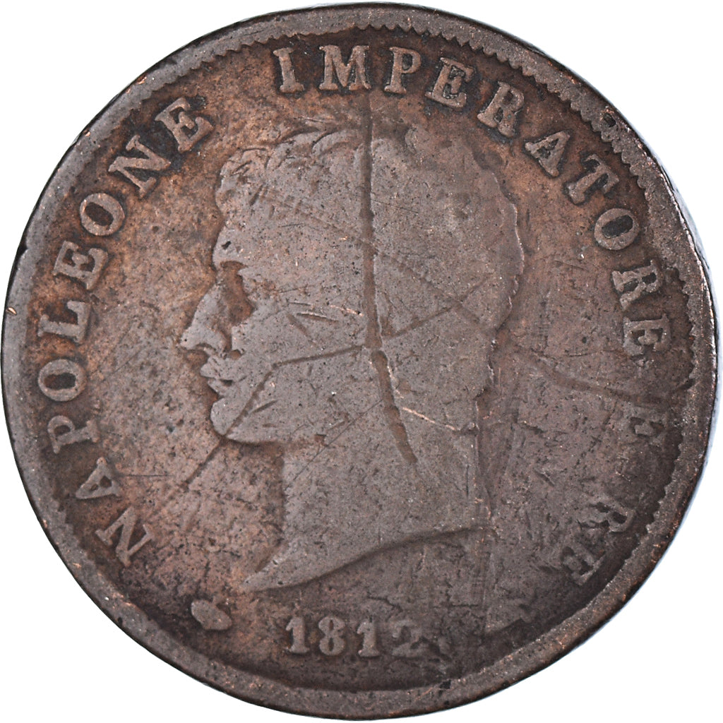 Monnaie, États italiens, KINGDOM OF NAPOLEON, Napoleon I, Soldo, 1812, Milan