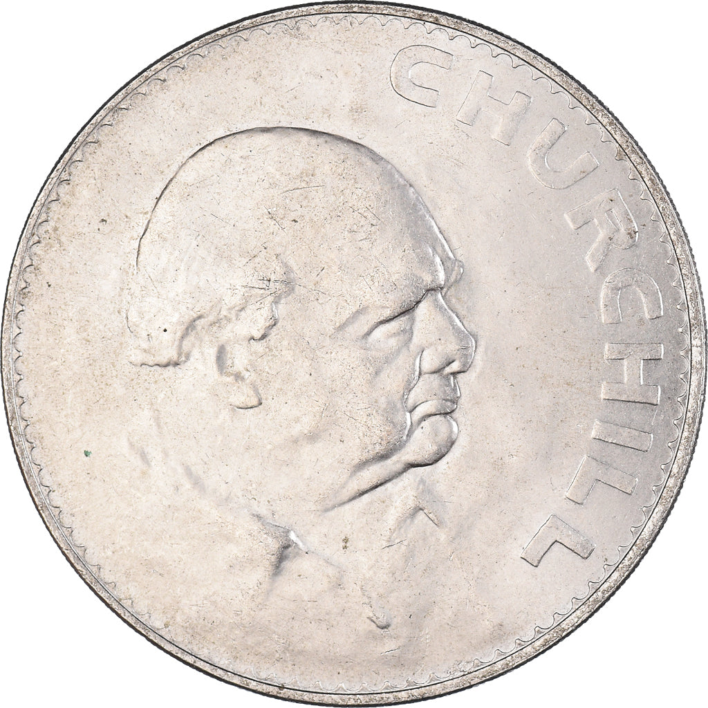 Coin, Great Britain, Elizabeth II, Crown, 1965, British Royal Mint, Churchill