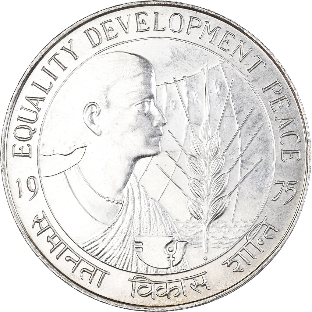 Coin, INDIA-REPUBLIC, 50 Rupees, 1975, Mumbai, Bombay, AU(55-58), Silver, KM:256