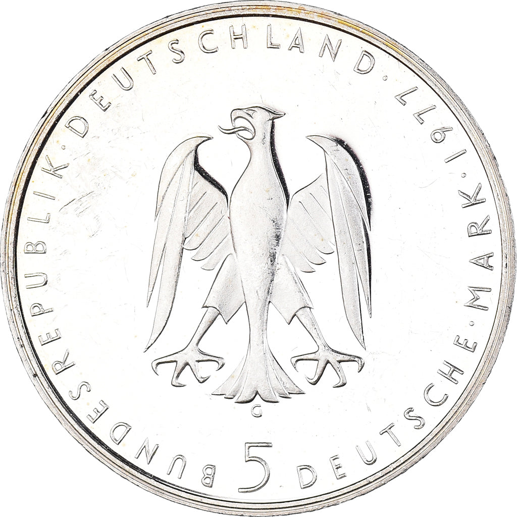 Coin, GERMANY - FEDERAL REPUBLIC, 5 Mark, 1977, Hamburg, Germany, AU(55-58)