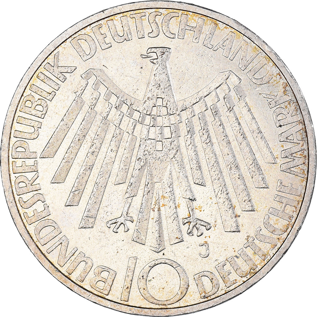Münze, Bundesrepublik Deutschland, 10 Mark, 1972, Stuttgart, VZ, Silber, KM:130