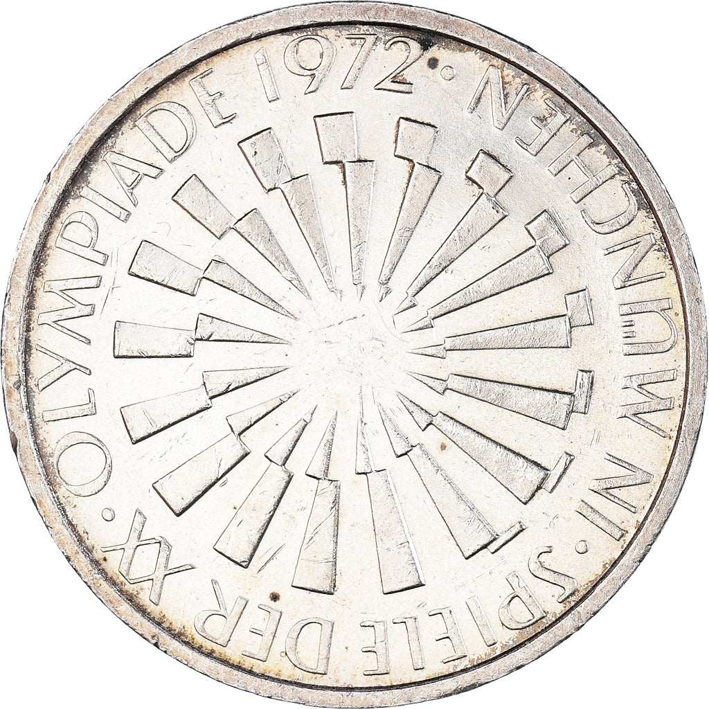 Munten, Federale Duitse Republiek, 10 Mark, 1972, Hamburg, ZF+, Zilver, KM:130