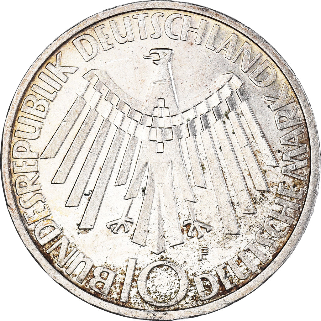 Munten, Federale Duitse Republiek, 10 Mark, 1972, Hamburg, ZF+, Zilver, KM:130