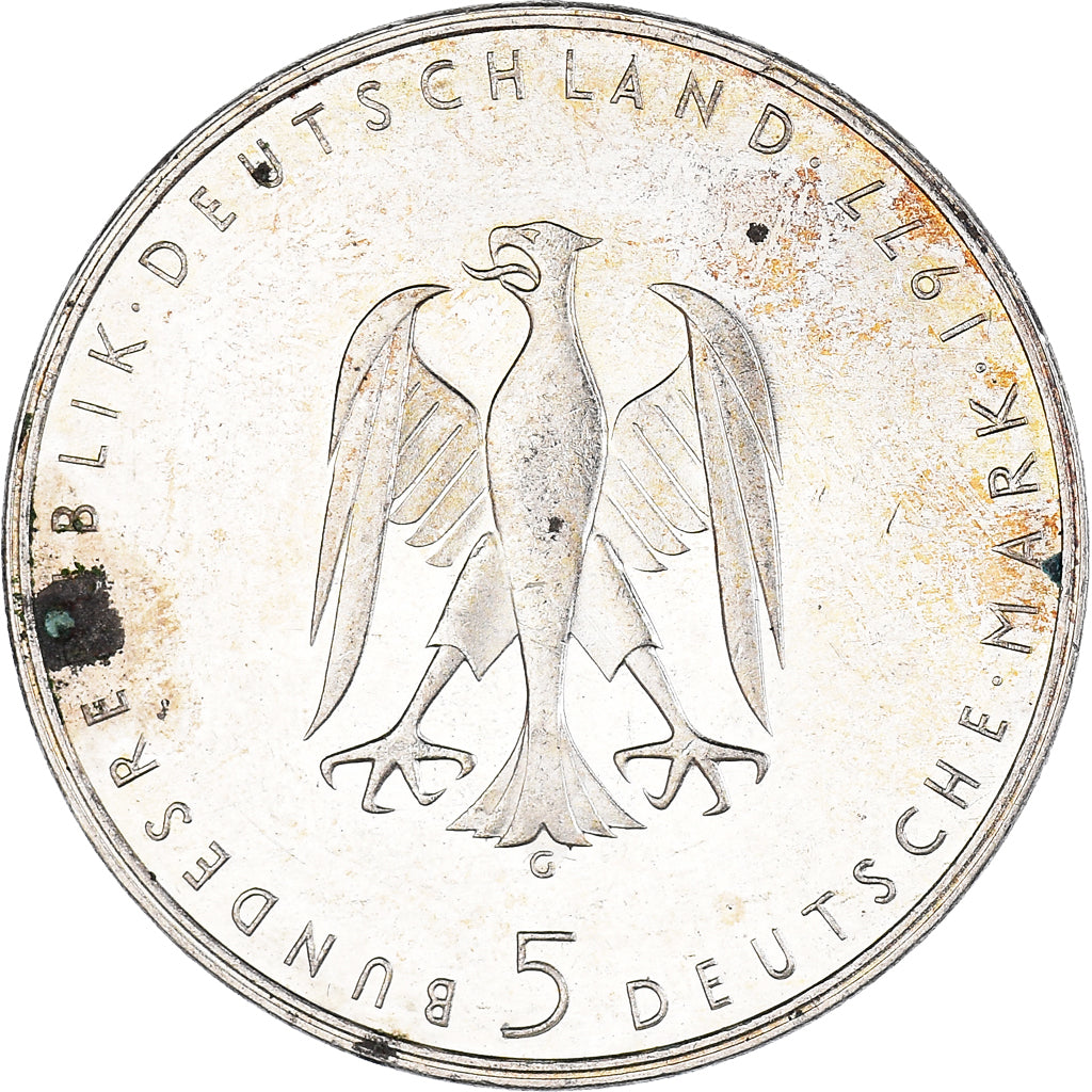 Coin, GERMANY - FEDERAL REPUBLIC, 5 Mark, 1977, Karlsruhe, Germany, EF(40-45)