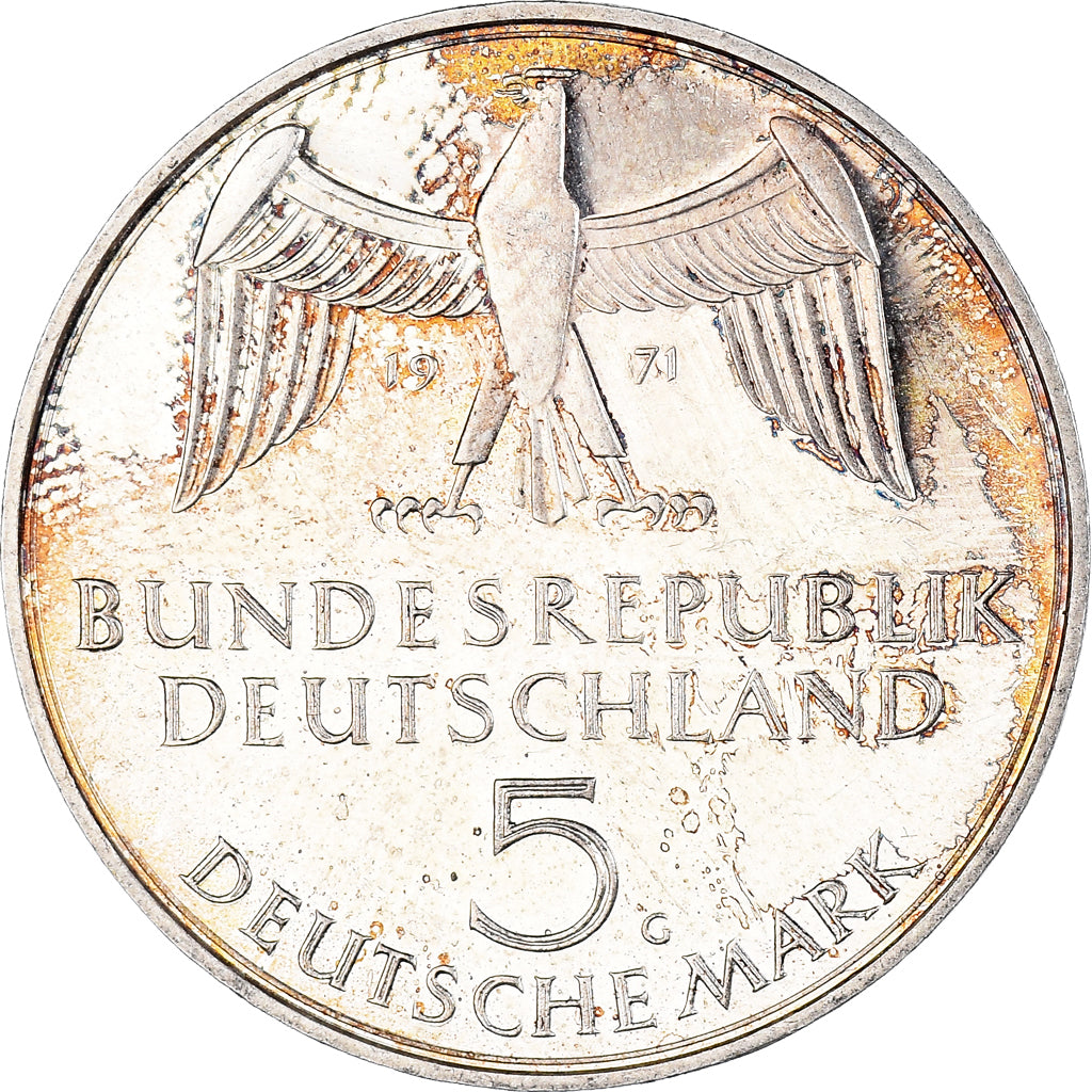 Monnaie, République fédérale allemande, 5 Mark, 1971, Karlsruhe, Germany