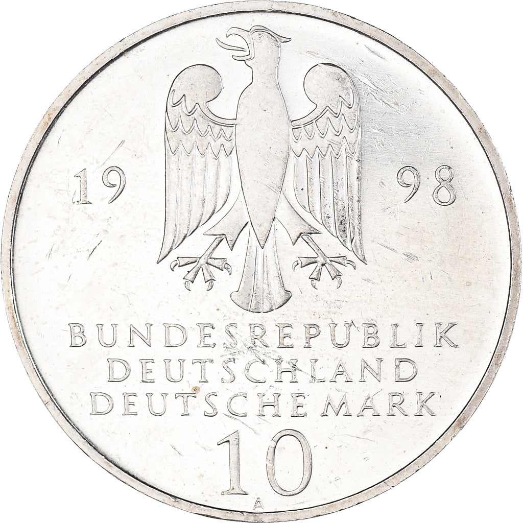 Monnaie, République fédérale allemande, 10 Mark, 1998, Berlin, TTB+, Argent