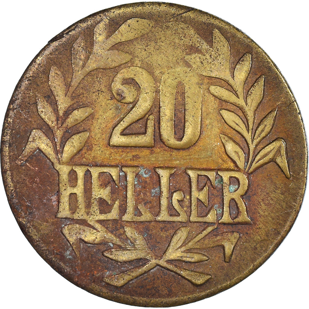 Moneda, África oriental alemana, Wihelm II, 20 Heller, 1916, Tabora, BC+