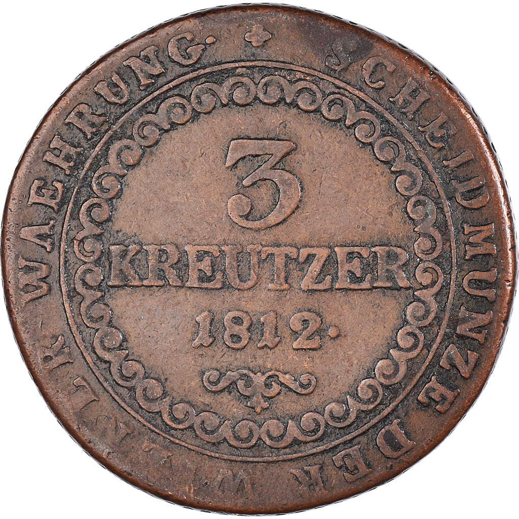 Coin, Austria, Franz II (I), 3 Kreuzer, 1812, Schmollnitz, VF(20-25), Copper