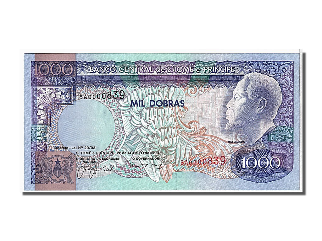 Banknote, Saint Thomas and Prince, 1000 Dobras, 1993, KM:64, UNC(65-70)