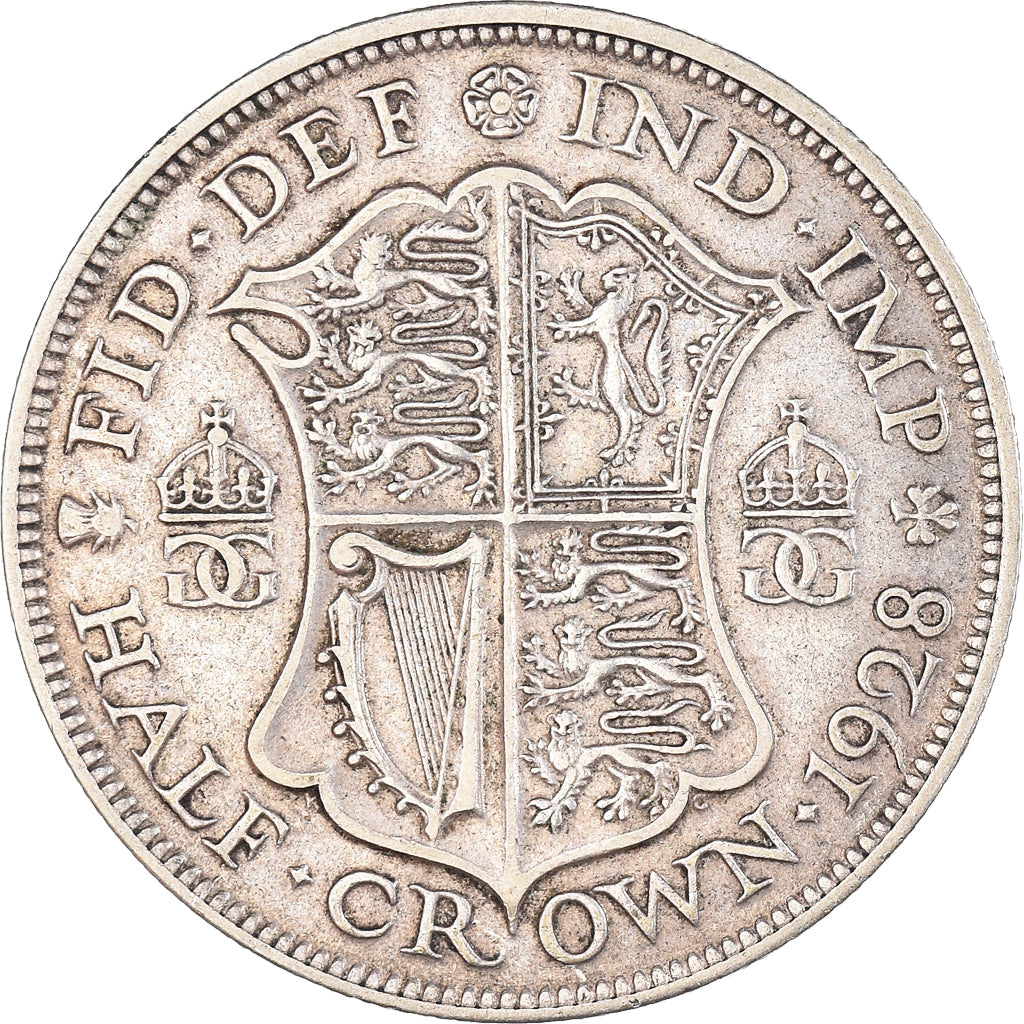 Coin, Great Britain, George V, 1/2 Crown, 1928, EF(40-45), Silver, KM:835