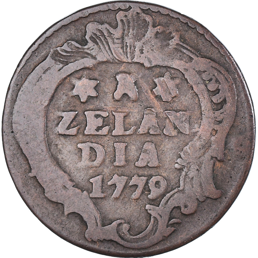 Coin, Netherlands, ZEELAND, Duit, 1779, Middelbourg, VF(30-35), Copper, KM:101.1