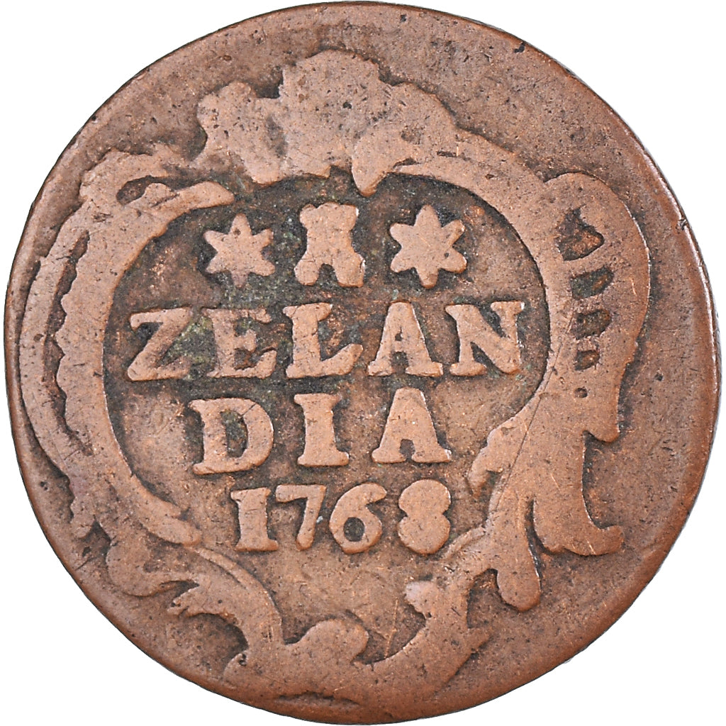 Coin, Netherlands, ZEELAND, Duit, 1768, Middelbourg, VF(20-25), Copper, KM:101.1