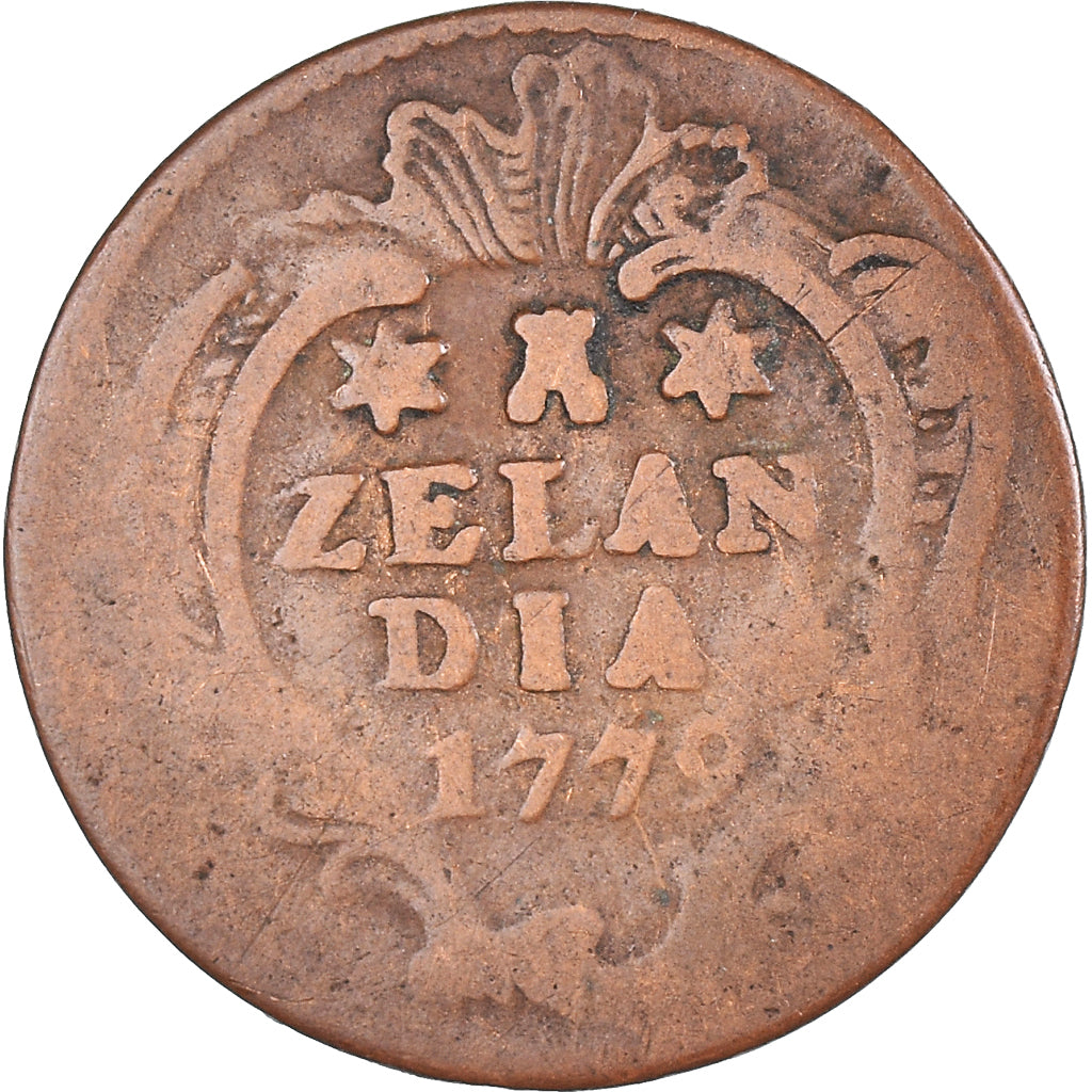 Coin, Netherlands, ZEELAND, Duit, 1779, Middelbourg, VF(30-35), Copper, KM:101.1