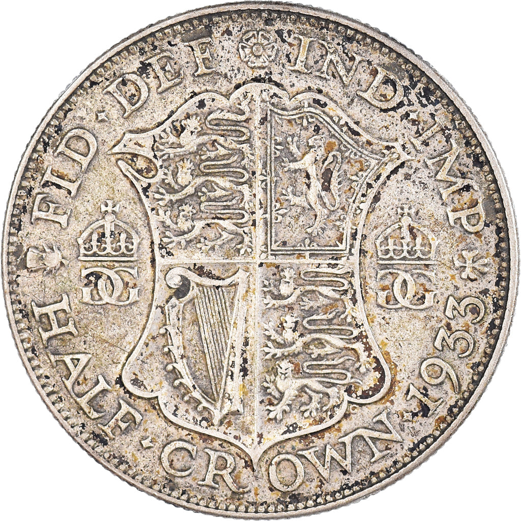 Coin, Great Britain, George V, 1/2 Crown, 1933, VF(30-35), Silver, KM:835