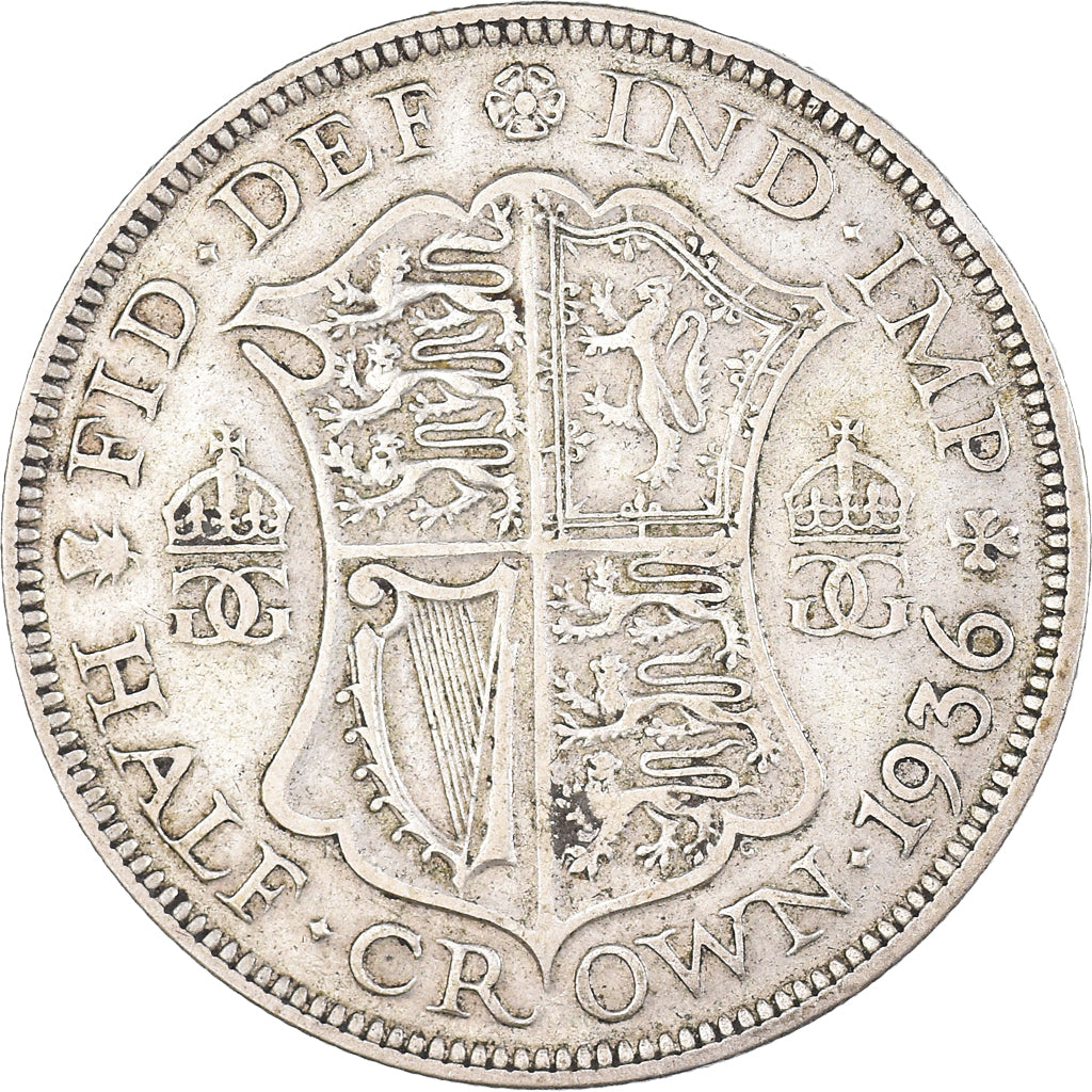 Coin, Great Britain, George V, 1/2 Crown, 1936, VF(30-35), Silver, KM:835