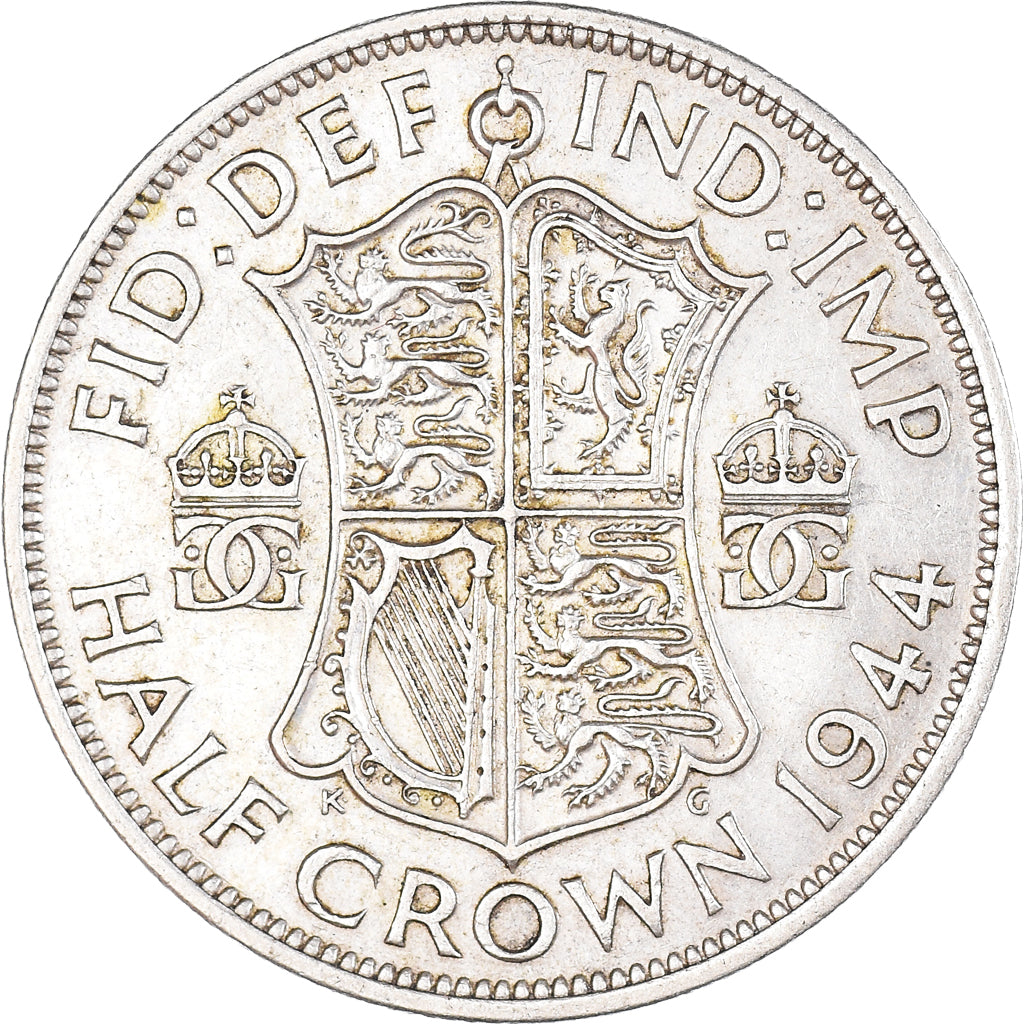 Coin, Great Britain, George VI, 1/2 Crown, 1944, EF(40-45), Silver, KM:856