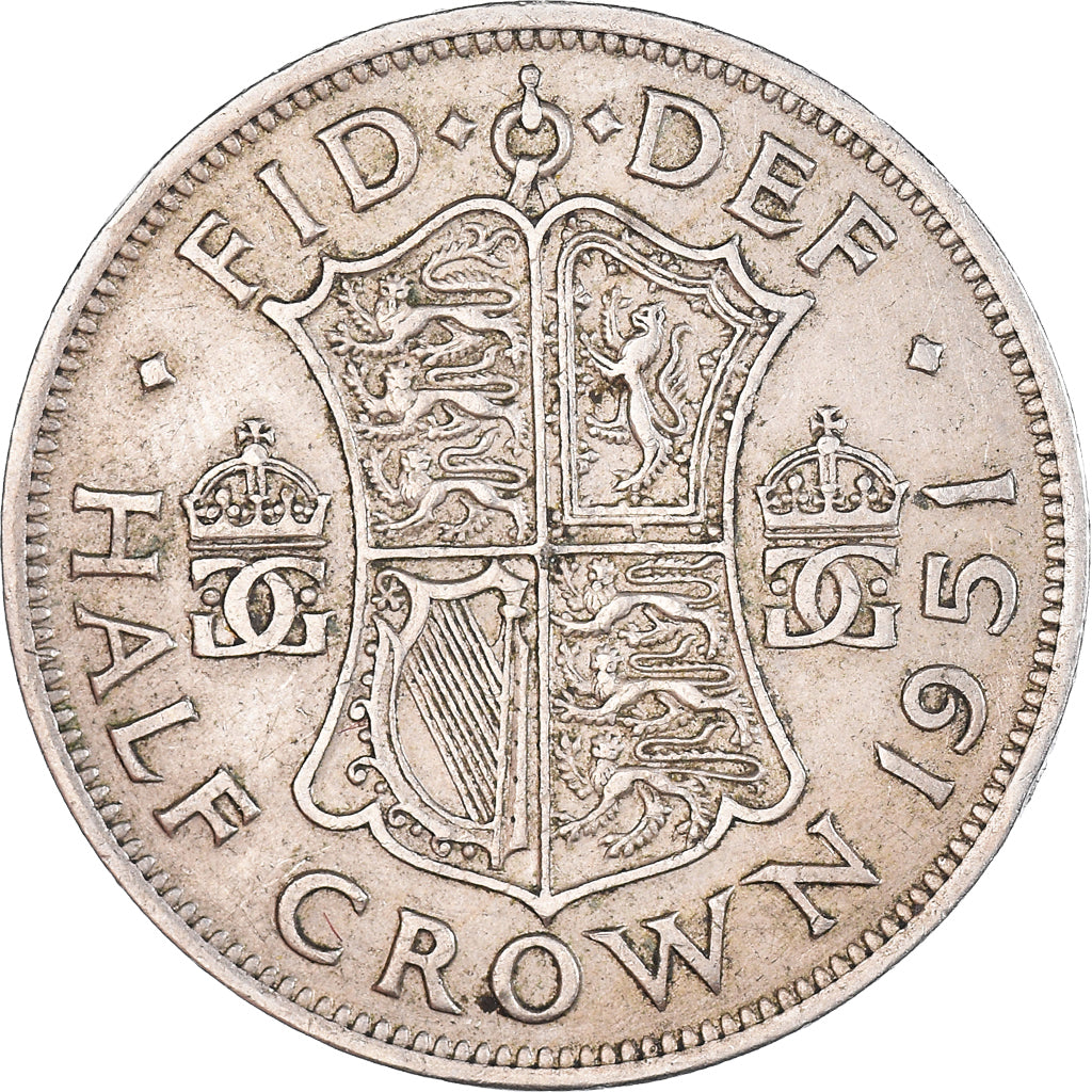 Coin, Great Britain, George VI, 1/2 Crown, 1951, EF(40-45), Copper-nickel
