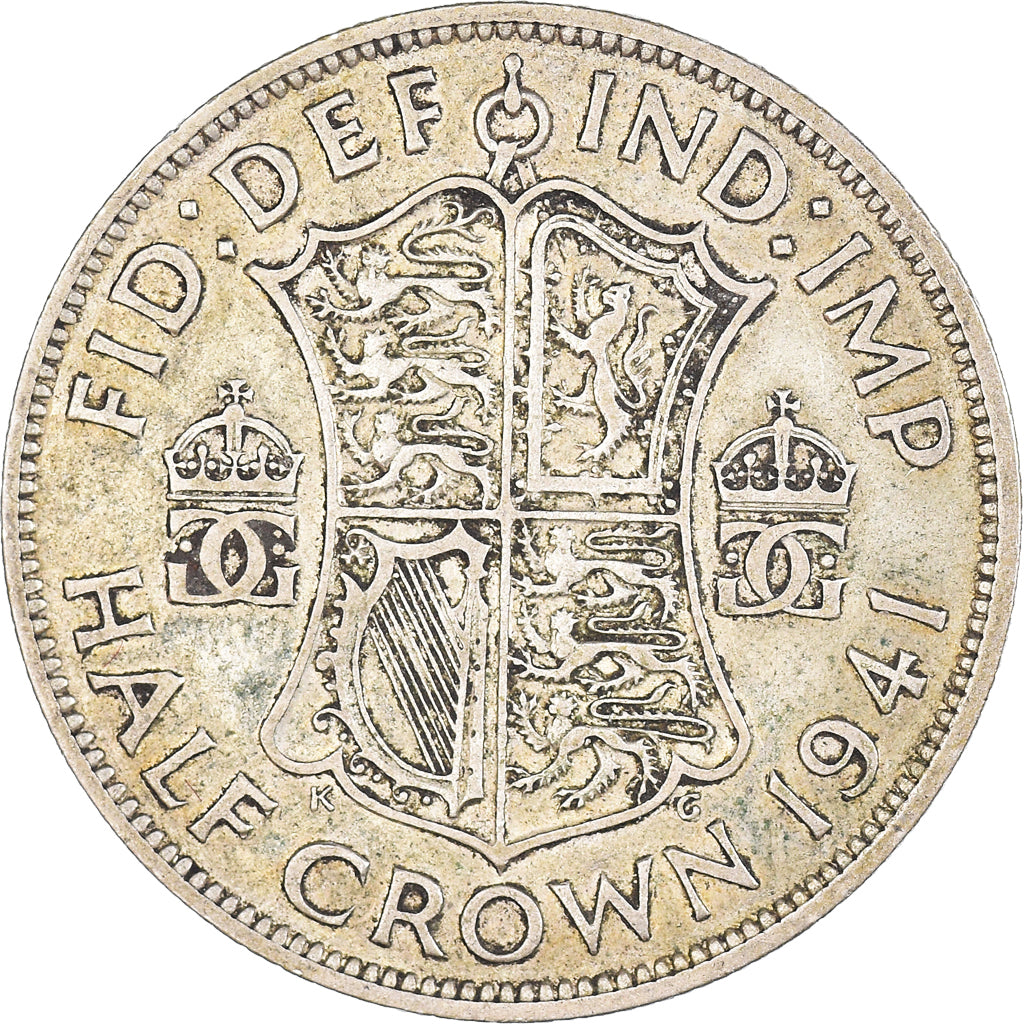 Coin, Great Britain, George VI, 1/2 Crown, 1941, EF(40-45), Silver, KM:856