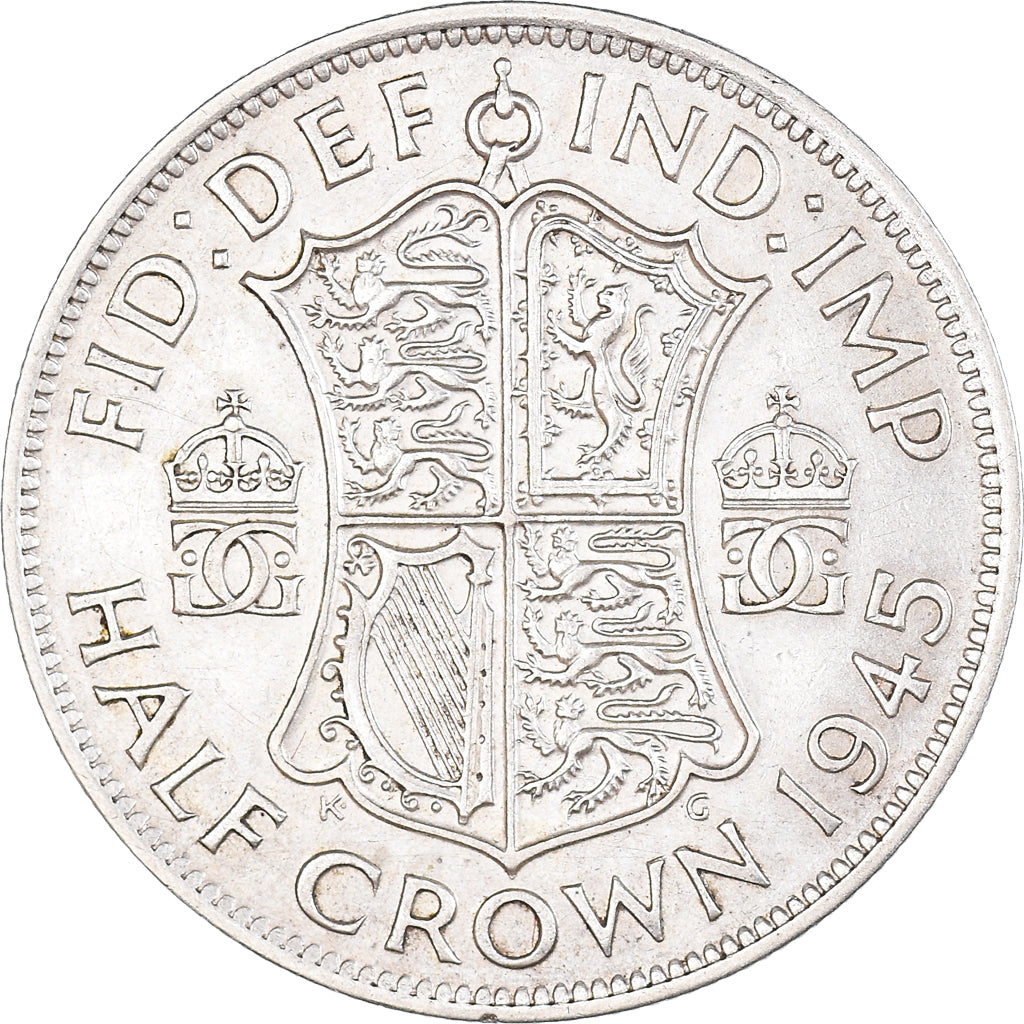 Coin, Great Britain, George VI, 1/2 Crown, 1945, EF(40-45), Silver, KM:856