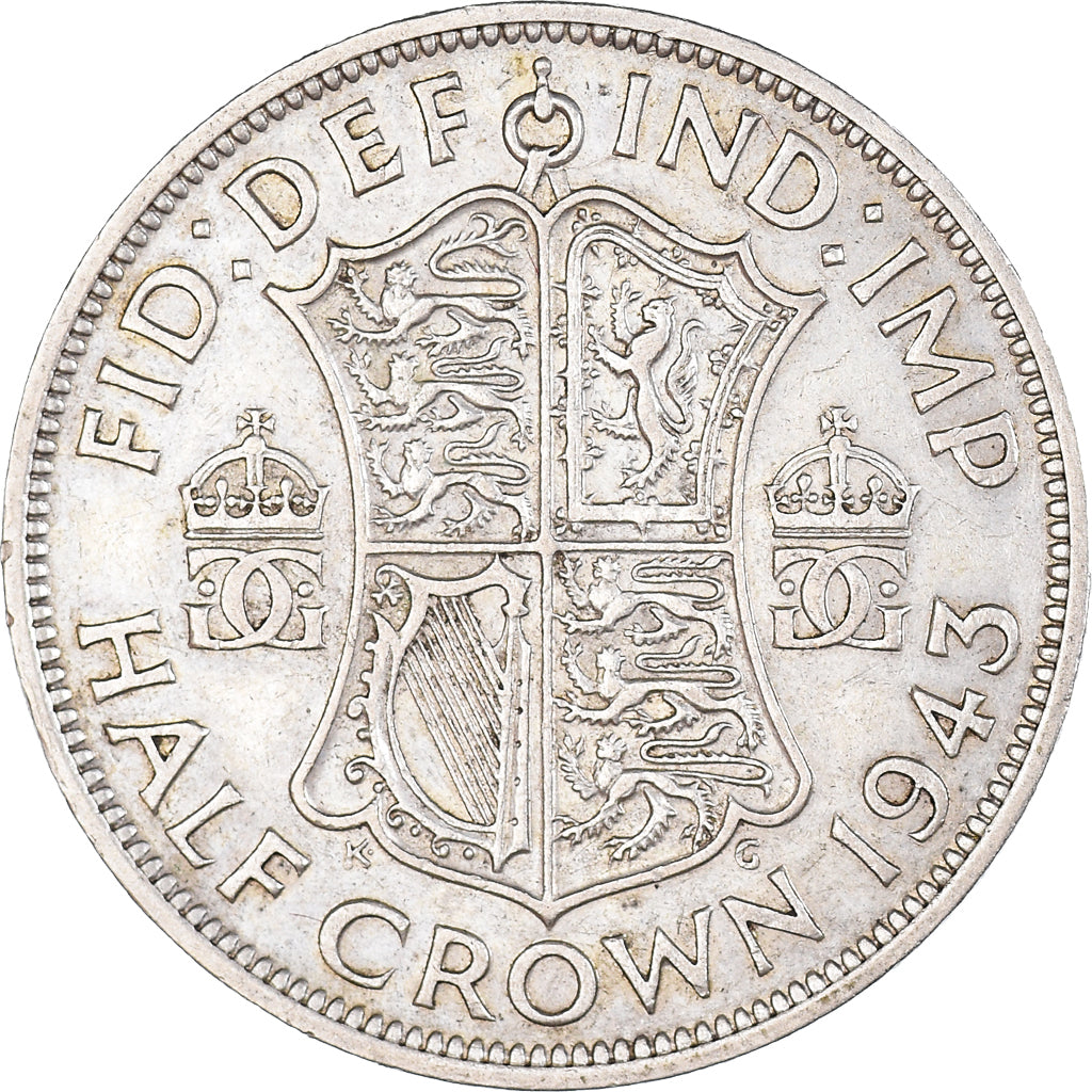 Coin, Great Britain, George VI, 1/2 Crown, 1943, EF(40-45), Silver, KM:856