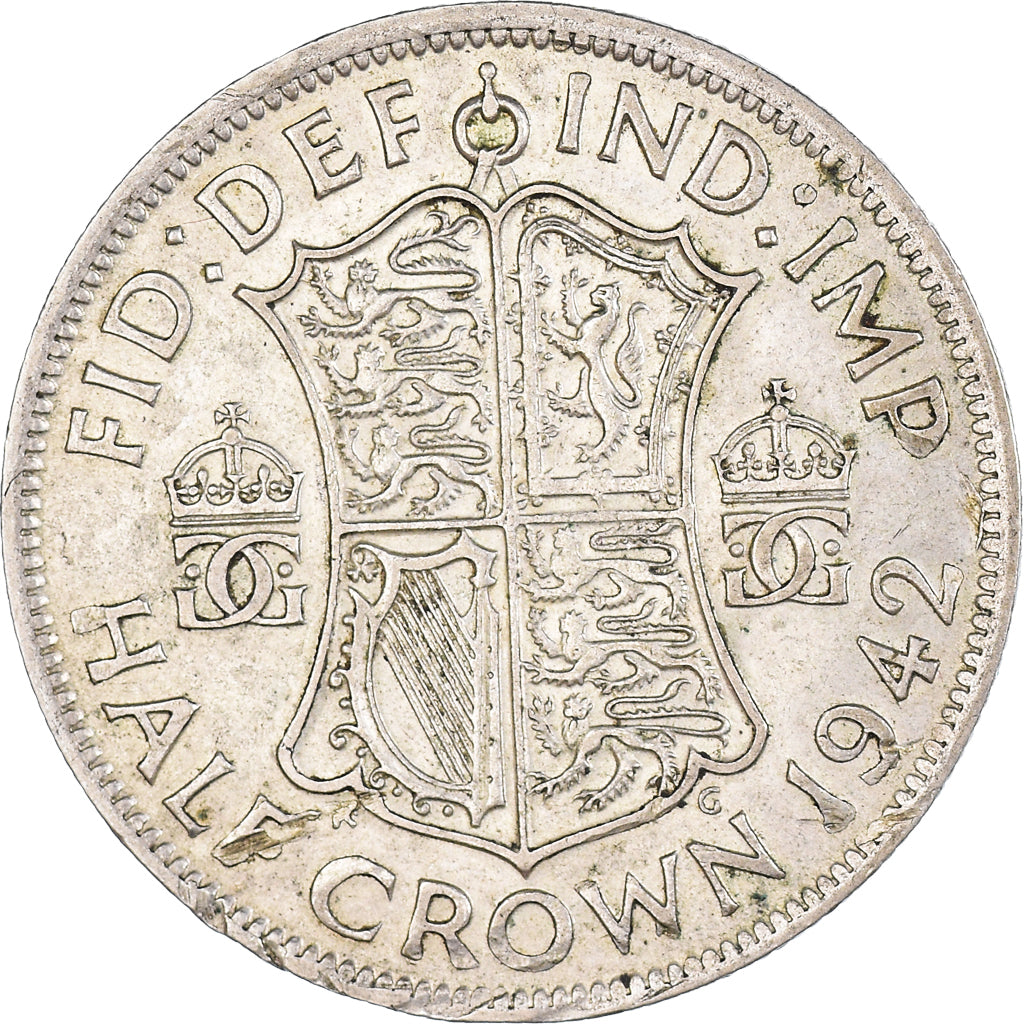 Coin, Great Britain, George VI, 1/2 Crown, 1942, EF(40-45), Silver, KM:856