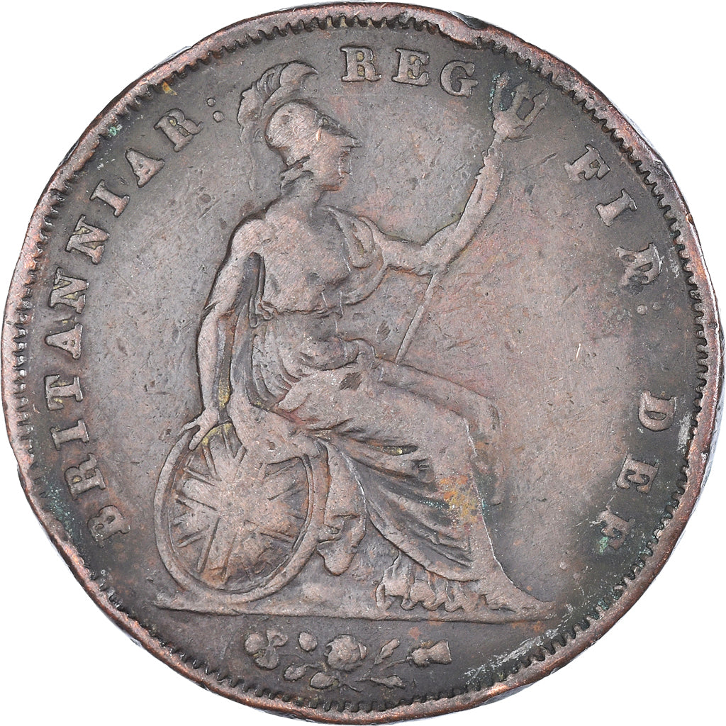 Monnaie, Grande-Bretagne, Victoria, Penny, 1843, OT, no colon after REG, TB+