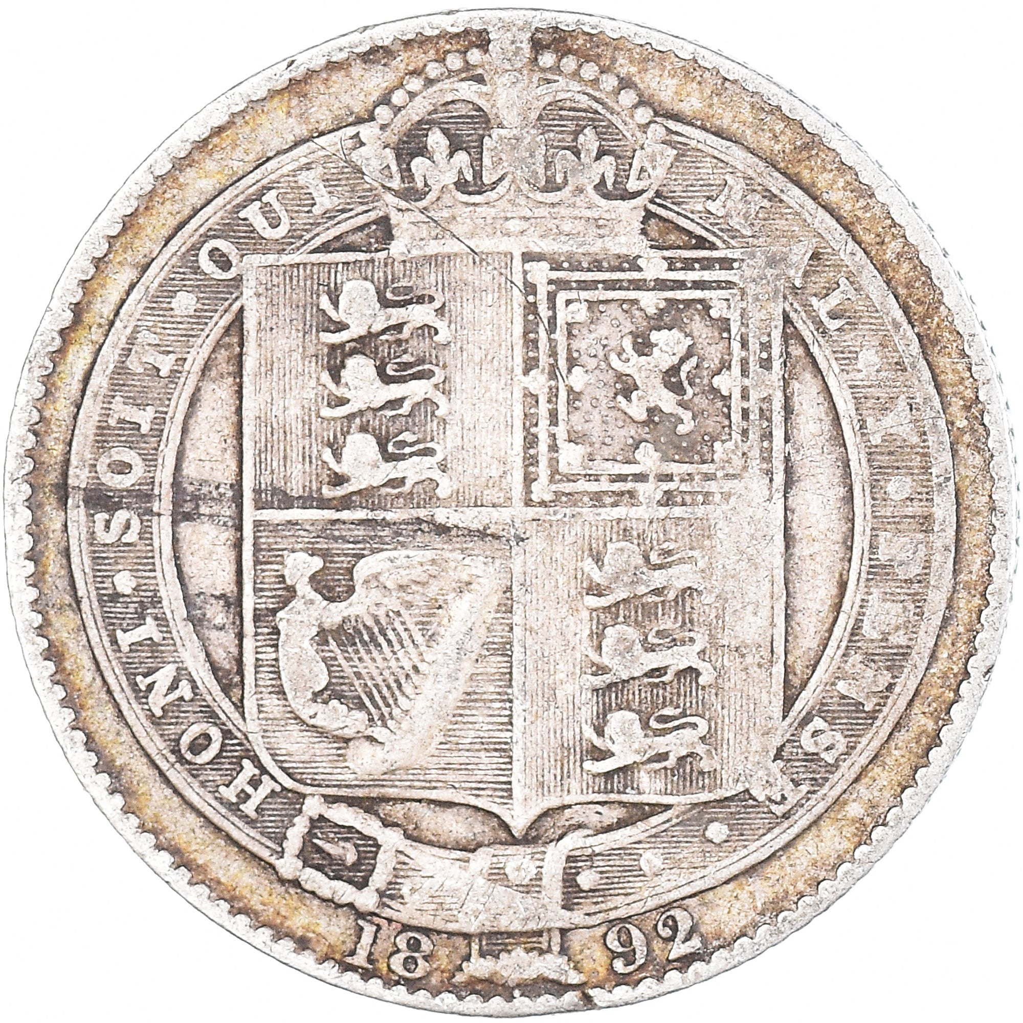 Coin, Great Britain, Victoria, Shilling, 1892, VF(30-35), Silver, KM:774