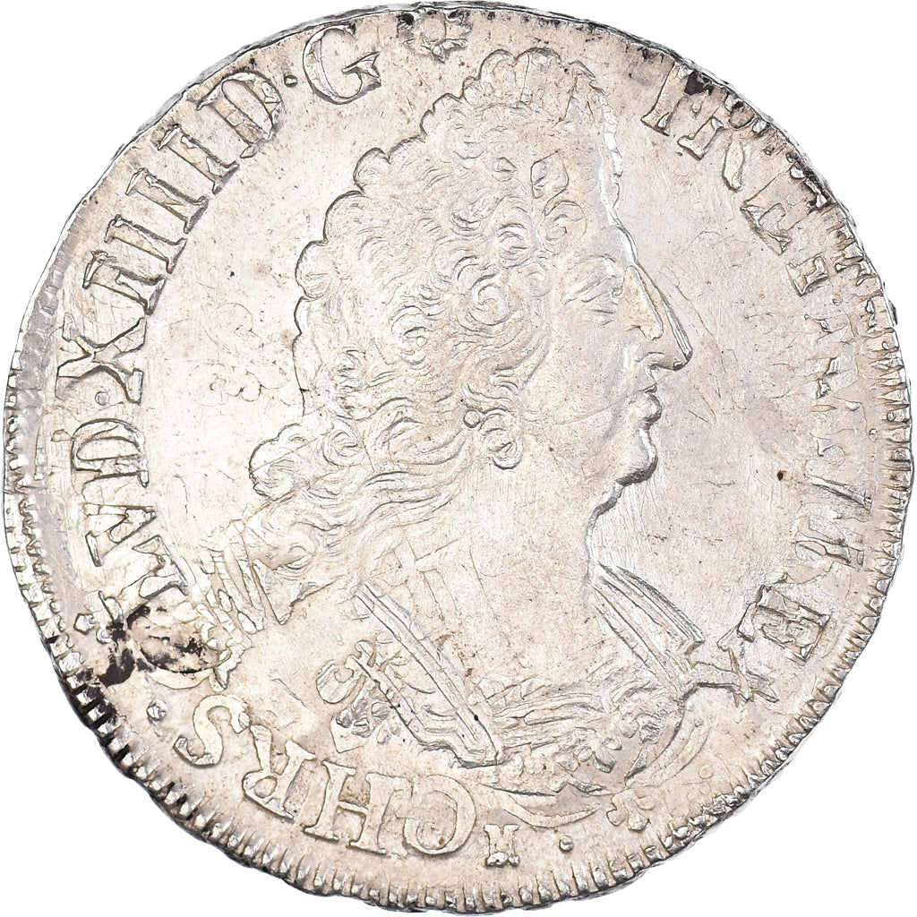 Moneta, Francia, Louis XIV, 1/2 Ecu aux palmes, BB+, Argento, Gadoury:185