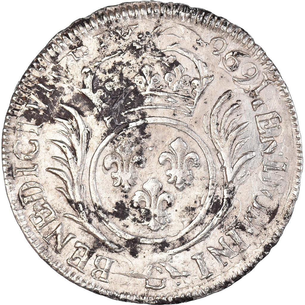 Moneta, Francia, Louis XIV, 1/2 Ecu aux palmes, BB+, Argento, Gadoury:185