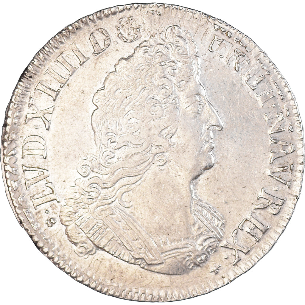 Moneta, Francia, Louis XIV, 1/2 Ecu aux palmes, 1697, Nantes, BB, Argento