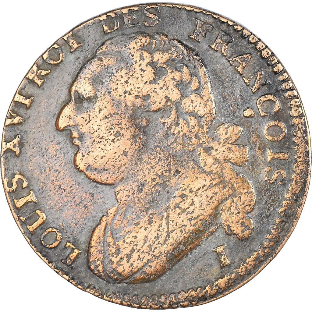 Moeda, França, 12 deniers françois, 12 Deniers, 1792⸱4, Limoges, VF(30-35)