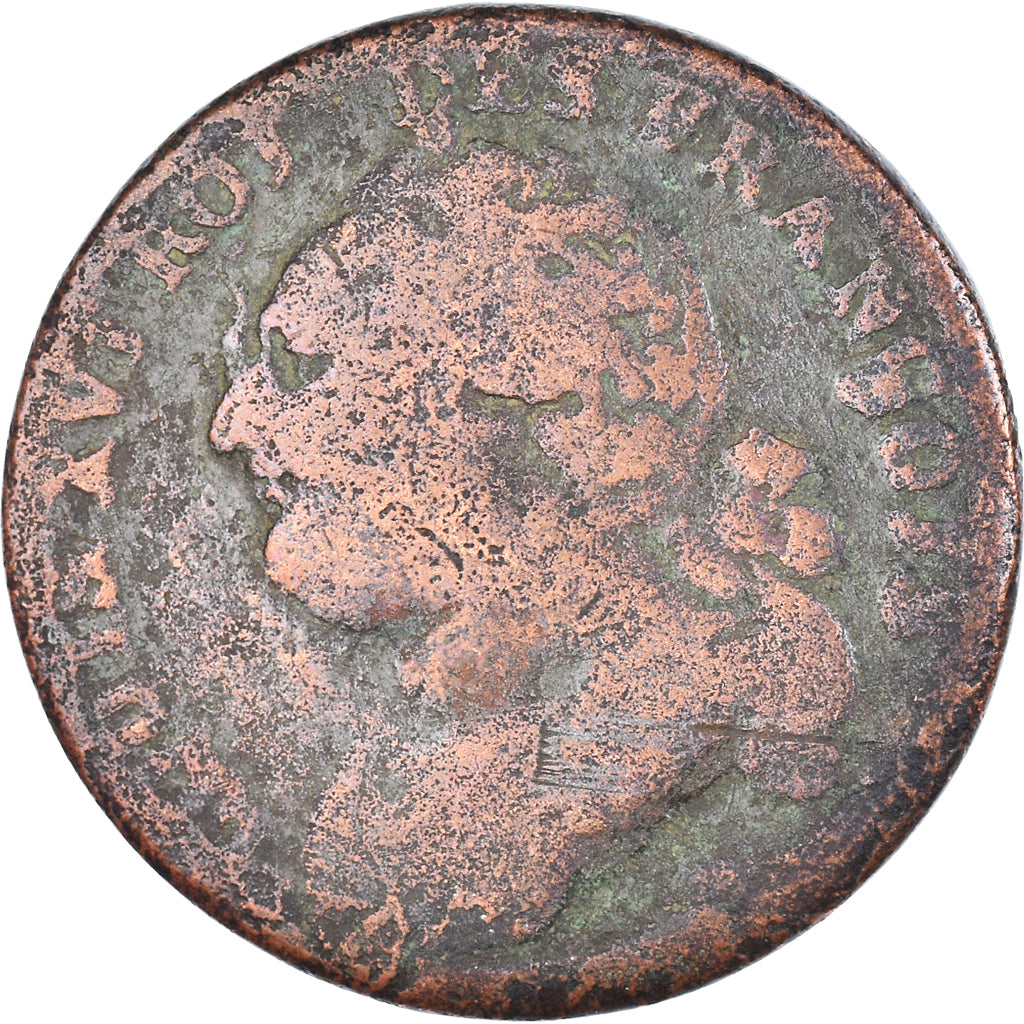 Moneda, Francia, Louis XVI, 12 Deniers, 1792⸱4, BC+, Cobre, Gadoury:15