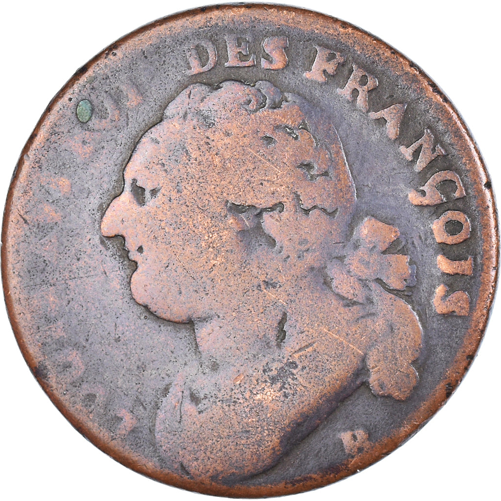 Moeda, França, Louis XVI, 12 deniers françois, 12 Deniers, 1792⸱4, Rouen