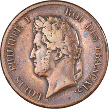 Moneta, Colonie francesi, Louis - Philippe, 5 Centimes, 1839, Paris, MB, Bronzo