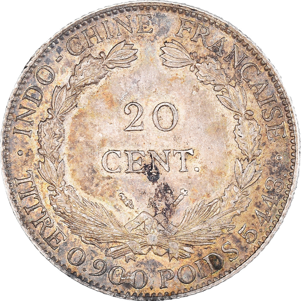 Moneta, INDOCINA FRANCESE, 20 Cents, 1885, Paris, BB, Argento, KM:3