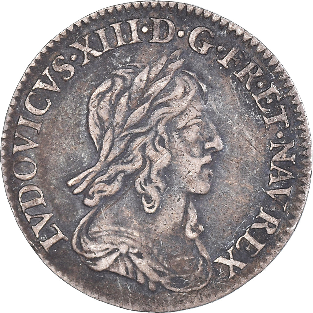 Moneta, Francia, Louis XIII, 1/12 Ecu, 1643, Paris, BB+, Argento, Gadoury:46