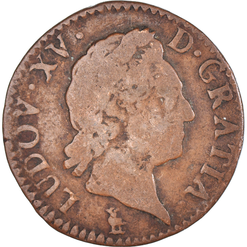 Moneta, Francja, Louis XV, Demi sol à la vieille tête, 1/2 Sol, 1771, Troyes