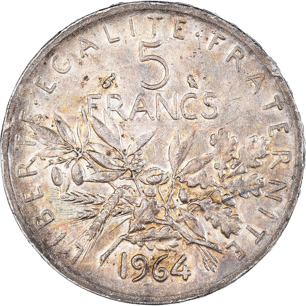 Coin, France, Semeuse, 5 Francs, 1964, AU(55-58), Silver, KM:926, Gadoury:770