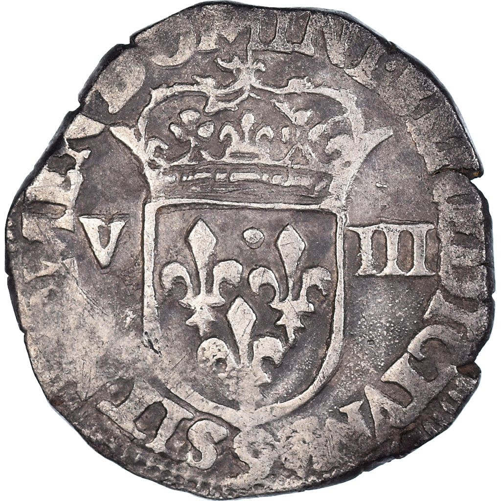 Moneta, Francja, Henri IV, 1/8 Ecu, Rennes, VF(30-35), Srebro, Duplessy:1225