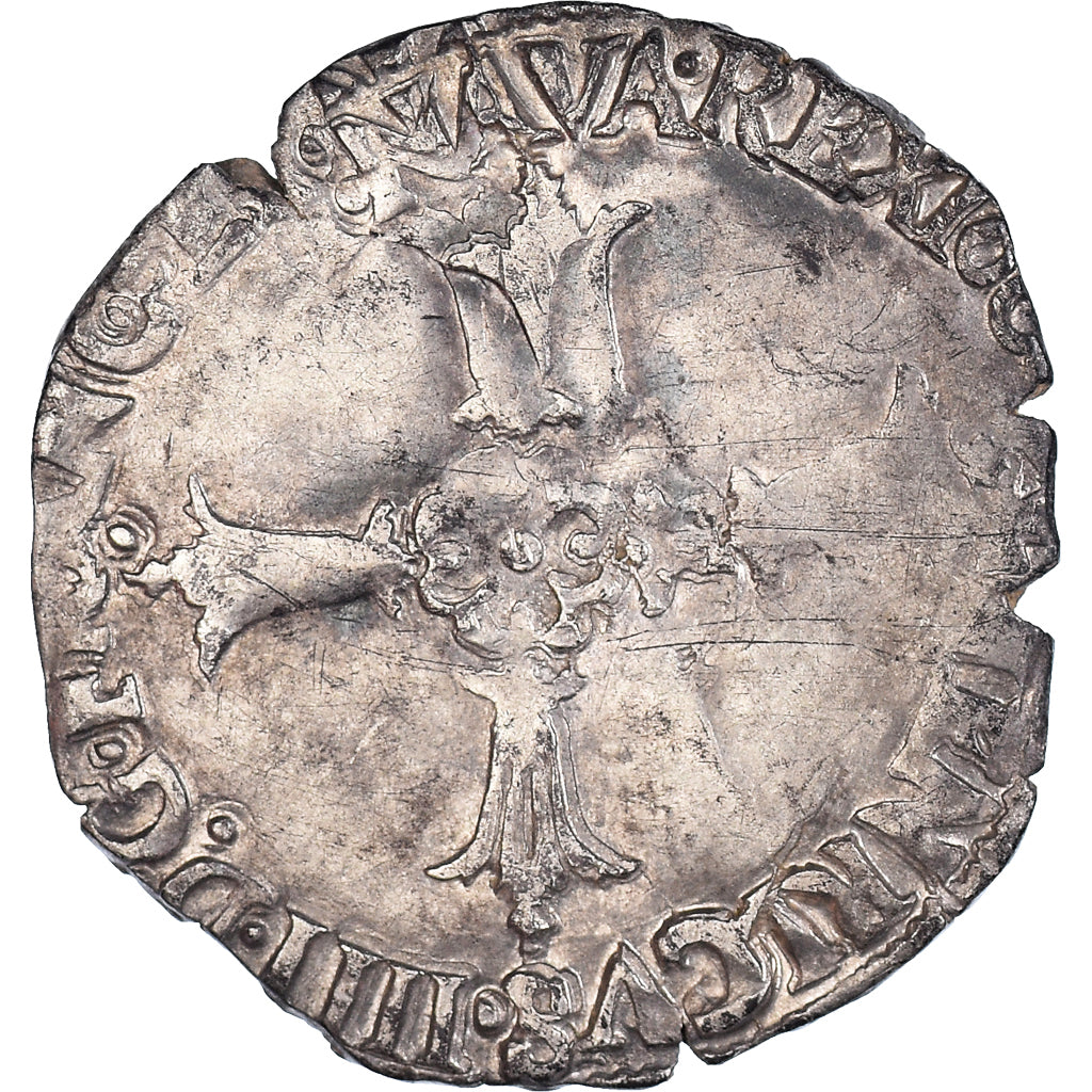 Moneta, Francja, Henri IV, 1/8 Ecu, 160[?], Nantes, VF(20-25), Srebro