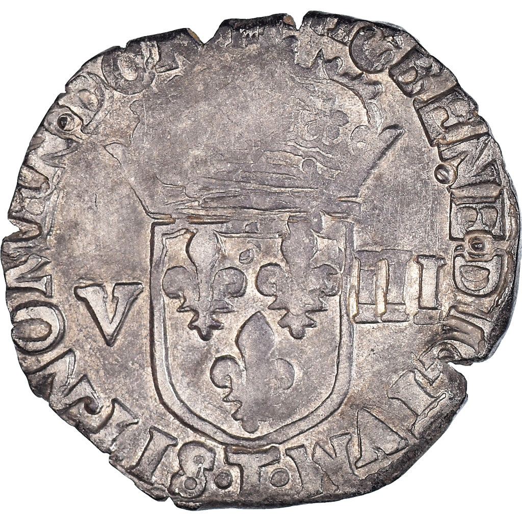 Moneta, Francja, Henri IV, 1/8 Ecu, 160[?], Nantes, VF(20-25), Srebro