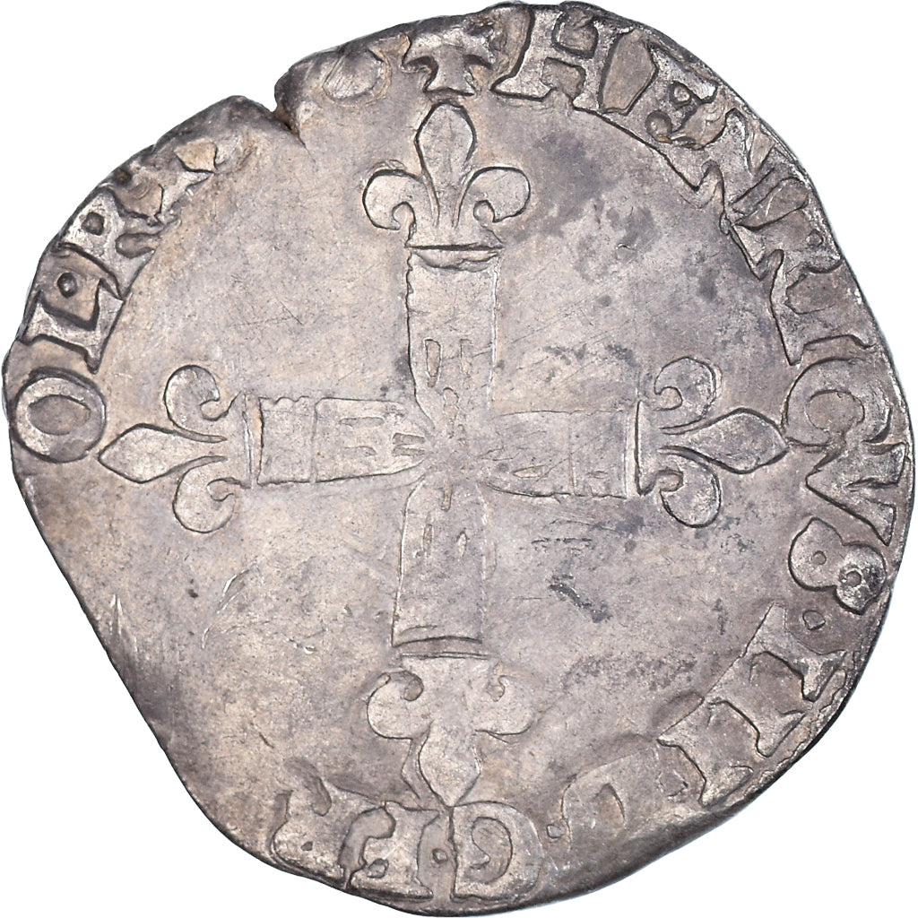 Coin, France, Henri III, 1/4 Ecu, VF(30-35), Silver, Duplessy:1133